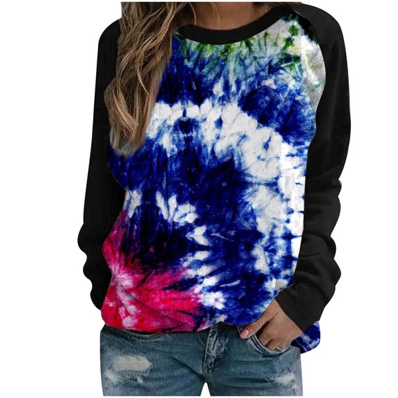 Womens Tops Plus Size 2023 Trendy Hoodies For Long Sleeve Sweatshirts Casual Round Neckline Loose Fit Printed Shirts For Outdoor Up to 65% off