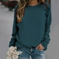thumbnail image 1 of Womens Tops Plus Size 2023 Trendy Long Sleeves Casual Shirts Soild Color Round Neck Sweatshirt Pullover Loose Tunic Tops Up to 65% off, 1 of 7