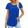 thumbnail image 1 of Womens Tops Plus Size 3/4 Sleeves Round Neck Casual Printed T Shirts, 1 of 5