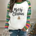 thumbnail image 1 of Womens Tops Plus Size Christmas Printed Round Neck Long Sleeve Casual Loose Capless Sweatshirt White S, 1 of 5
