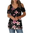 thumbnail image 1 of Womens Tops Plus Size Womens Clothing Trendy 2025 Womens Shirts Dressy Casual Short Sleeve Shirts for Women Plus Size V Neck Plus Size Summer Tops for Women, 1 of 6