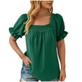 thumbnail image 1 of Womens Tops Plus Size Fashion Women's Casual Comfortable Solid Short Sleeved Top Blouse T-Shirt, 1 of 4
