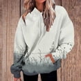 thumbnail image 1 of Womens Tops Plus Size Gradient Print Hooded Long Sleeved Pocket Long Top Fall Winter Sweatshirt Gray S, 1 of 5