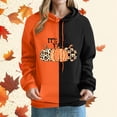 thumbnail image 1 of Womens Tops Plus Size Hooded Pumpkin Thanksgiving Printed Long Sleeve Pockets Fall Winter Sweatshirt Orange4, 1 of 5