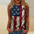 thumbnail image 1 of Womens Tops Plus Size Independence Day Sleeveless Round Neck Casual Top Multicolor XXXL, 1 of 4