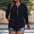thumbnail image 1 of Womens Tops Plus Size Lace Long Sleeve Button Up Shirt Henley Crewneck Loose Fit Everyday Wear Comfortable Casual Fall Blouses, 1 of 7