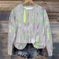thumbnail image 1 of Womens Tops Plus Size Long Sleeve Hoodless Printed Casual Loose Sweatshirts Yellow L, 1 of 3