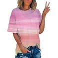 thumbnail image 1 of Womens Tops Plus Size Printed Short Sleeves Round Neck Casual T Shirts, 1 of 6