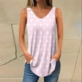 thumbnail image 1 of Womens Tops Plus Size Sleeveless Print Tank Tops for Women Summer V Neck T Shirts Trendy Sleeveless Basic Tee Loose Fit 2025 Fashion Pink XXL, 1 of 5