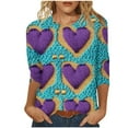 thumbnail image 1 of Womens Tops Plus Size Tee Gradient Heart Print Tshirts for Valentines Day Holiday Cute Top Outfits, 1 of 5