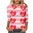 thumbnail image 1 of Womens Tops Plus Size Tee Gradient Heart Print Tshirts for Valentines Day Holiday Cute Top Outfits, 1 of 5