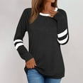 thumbnail image 1 of Womens Tops Plus Size Tops for Women Ndbuld Women's New Long Sleeve Round Neck Line Casual Jacket Black XL, 1 of 6