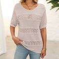 thumbnail image 1 of Womens Tops Puff Short Sleeve Shirts Pleated T Shirts Dressy Casual Business Trendy Summer Tunic Blouse Women Running Shirt Ladies Athletic Wear Womens Shirts Large Tee Shirts Girls Elbow Tops for, 1 of 7