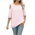 thumbnail image 1 of Womens Tops Puff Short Sleeve Shirts Pleated T Shirts Dressy Casual Business Trendy Summer Tunic Blouse, 1 of 2