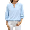 thumbnail image 1 of Womens Tops Puff Short Sleeve Shirts Pleated T Shirts Dressy Casual Business Trendy Summer Tunic Blouse, 1 of 2