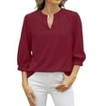 thumbnail image 1 of Womens Tops Puff Short Sleeve Shirts Pleated T Shirts Dressy Casual Business Trendy Summer Tunic Blouse, 1 of 2