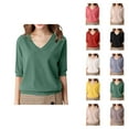 thumbnail image 1 of Womens Tops Pullover Sweaters Long Sleeve Cropped Knit Casual Concert Wear Solid Color Knit Sweater Top Crewneck Pullover Soft Comfortable Casual Long Sleeve For Fall Winter Fashion, 1 of 6
