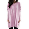 thumbnail image 1 of Womens Tops Round Neck Long Sleeve Tops Plus Size Lightweight Sweatshirts Loose Casual Blouses With Pockets Polyester Nylon Fiber Blend Stretchy Soft 5Xl Sweaters For Women, 1 of 6