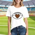 thumbnail image 1 of Womens Tops Rugby Printed Short Sleeved Round Neck Casual T-shirt White XL, 1 of 7