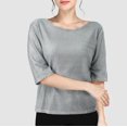 thumbnail image 1 of Womens Tops Sequin Round Neck Casual Pullover Shirt Tops for Women Half Sleeve Fashion Tunics Comfy Loose Fit Blouses Shirts for Women, 1 of 5