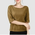 thumbnail image 1 of Womens Tops Sequin Round Neck Casual Pullover Shirt Tops for Women Half Sleeve Fashion Tunics Comfy Loose Fit Blouses Shirts for Women, 1 of 4
