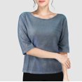 thumbnail image 1 of Womens Tops Sequin Round Neck Casual Pullover Shirt Tops for Women Half Sleeve Fashion Tunics Comfy Loose Fit Blouses Shirts for Women, 1 of 4