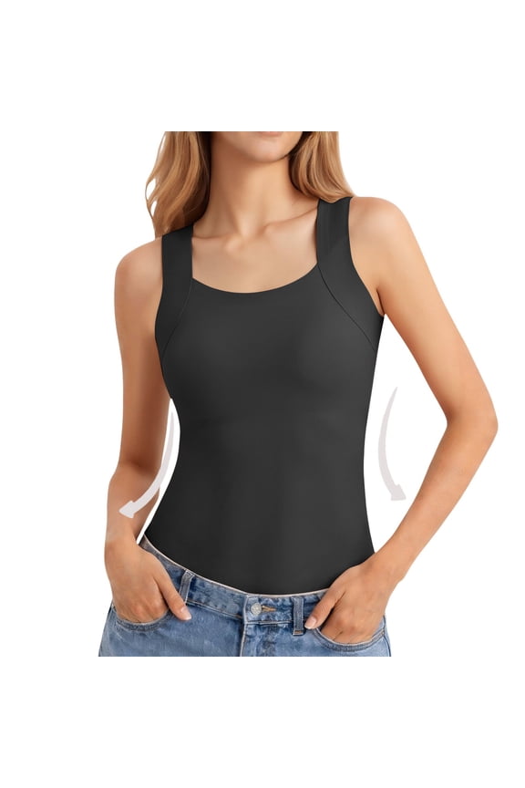 Womens Tops Short I Shaped Vest with Chest Cushion Slim Fit Underwear Including Bra Exposed Navel Waist Top Base Shirt Vest