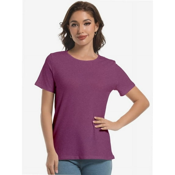 Womens Tops Short/Long Sleeve T-Shirts Fitted Crewneck Tee