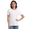 thumbnail image 1 of Womens Tops Short/Long Sleeve T-Shirts Fitted Crewneck Tee, 1 of 6