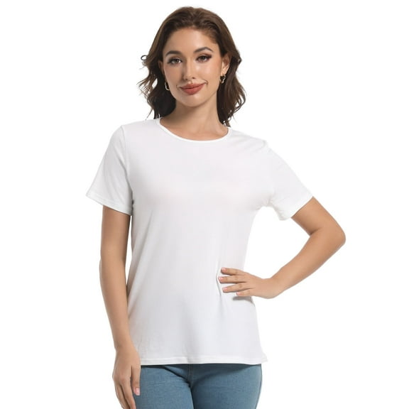 Womens Tops Short/Long Sleeve T-Shirts Fitted Crewneck Tee