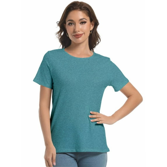 Womens Tops Short/Long Sleeve T-Shirts Fitted Crewneck Tee