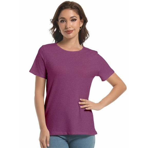 Womens Tops Short/Long Sleeve T-Shirts Fitted Crewneck Tee