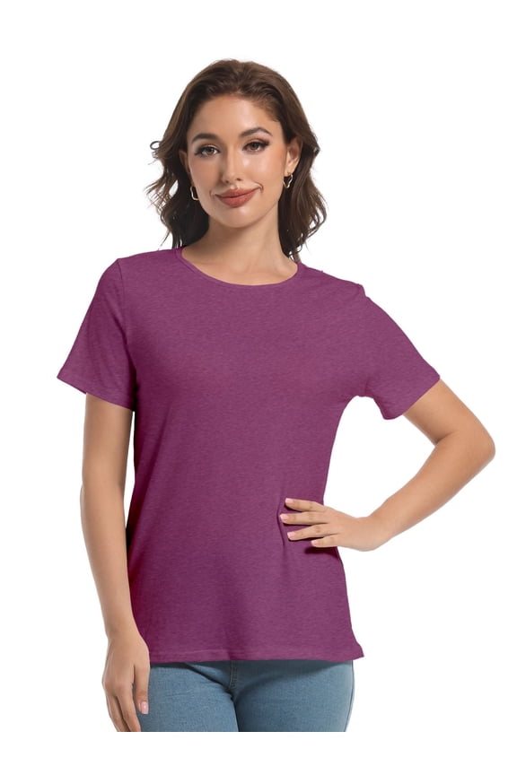 Womens Tops Short/Long Sleeve T-Shirts Fitted Crewneck Tee