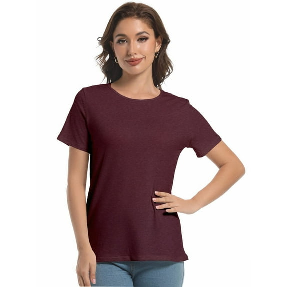 Womens Tops Short/Long Sleeve T-Shirts Fitted Crewneck Tee
