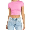 thumbnail image 1 of Womens Tops Short Sleeve Fashion Summer Cute Crop Tops Casual Basic Crewneck Slim Fit T Shirts Fashion Clothes Blouses Dressy Casual Women, 1 of 5