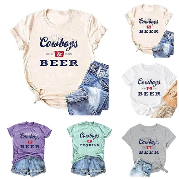 Womens Tops Short Sleeve Letter Print Fashion Fit Colored Top T Shirt Summer Tops L