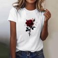 thumbnail image 1 of Womens Tops Short Sleeve Round Neck Floral Print T-shirt Multicolor M, 1 of 5