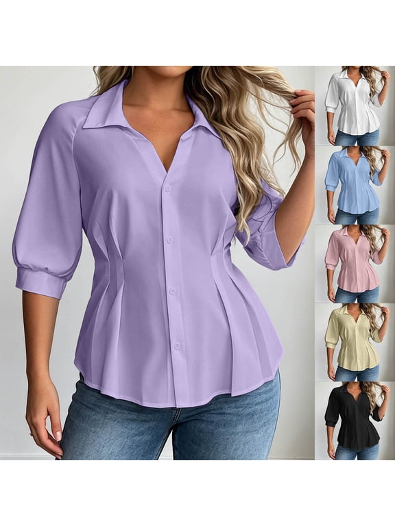 Womens Tops Short Sleeve Scoop Neck Shirts Elegant Plus Size Solid Blouse Cozy Lightweight Relaxed Fit Basic Tees XL-5XL