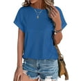 thumbnail image 1 of Womens Short Sleeve Tops Blue XXL, 1 of 6