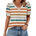 thumbnail image 1 of Womens Tops Short Sleeve Shirts Buttons V Neck Spring Fashion Summer Outfits Plus Size Blouses Dressy Casual, 1 of 5