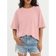 thumbnail image 1 of Womens Tops Short Sleeve Shirts Summer Comfy Crew Neck T-Shirt, 1 of 4