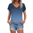 thumbnail image 1 of Womens Tops Short Sleeve Summer Daily Casual V Neck Shirts Tops Blouses Loose Fit Shirt Fashion Clothes Blouses Dressy Casual Women, 1 of 5
