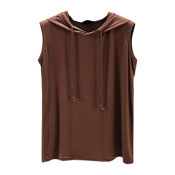 Womens Tops Short Sleeve Summer Sleeveless Hooded Tank Top T Shirt Athletic Relaxed Breathable Fashion Clothes Blouses Dressy Casual Women