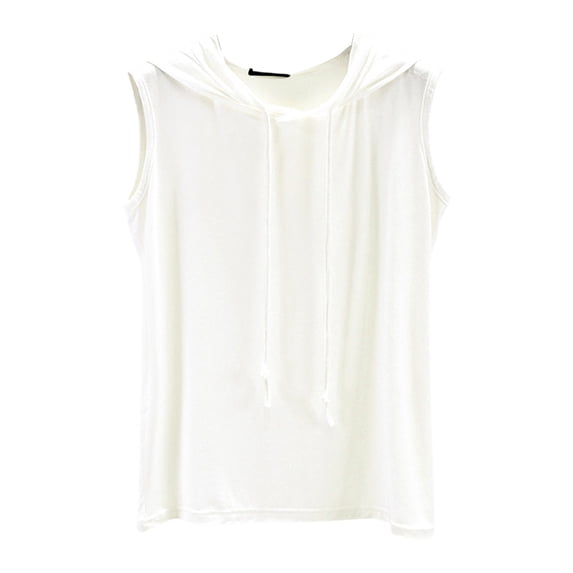 Womens Tops Short Sleeve Summer Sleeveless Hooded Tank Top T Shirt Athletic Relaxed Breathable Fashion Clothes Blouses Dressy Casual Women