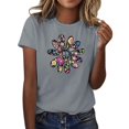 thumbnail image 1 of Womens Tops Short Sleeve Summer Tops For Women Casual Fashion Print Round Neck Womens T Shirts, 1 of 4