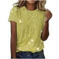 thumbnail image 1 of Womens Tops Short Sleeve T Shirts Crew Neck Basic Tees Tops Lightweight Casual Summer Fashion Trendy Outfits Clothes Yellow L, 1 of 4