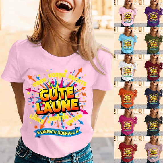 Womens Tops Short Sleeve T Shirts Disco Party T Shirt Trendy Flowy Tees
