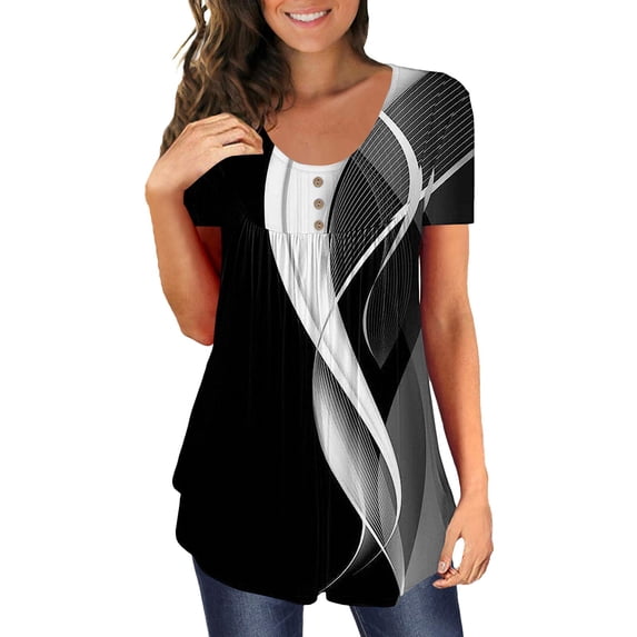 Womens Tops Short Sleeve Tunic Tops Leggings Shirts Up Casual Ruched Blouses Clothes Fashion Clothes Blouses Dressy Casual Women