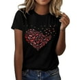 thumbnail image 1 of Womens Tops Short Sleeve Wine Glass Printed Shirt Round Neck T Shirt Fashion Top Lightweight Soft Casual Summer Clothing Clothes Fashion Clothes Blouses Dressy Casual Women, 1 of 4