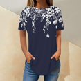 thumbnail image 1 of Womens Tops Short Sleeve Womens Tops 2025 Spring Neck Casual Print Tunic T Shirts Womens Tops Shirts for Women, 1 of 4